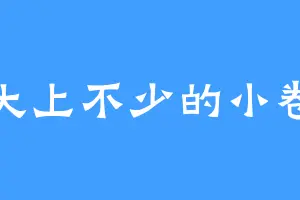 大上不少的小卷