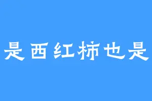 番茄是西红柿也是洋柿