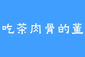 爱吃茶肉骨的董兄