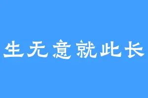 人生无意就此长眠