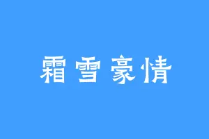 霜雪豪情