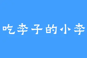 爱吃李子的小李子