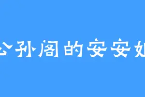 公孙阁的安安姐