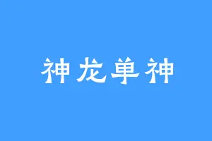 神龙单神
