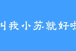 叫我小苏就好啦