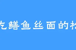 爱吃鳝鱼丝面的松生