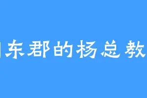 湖东郡的杨总教官