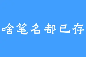 取啥笔名都已存在
