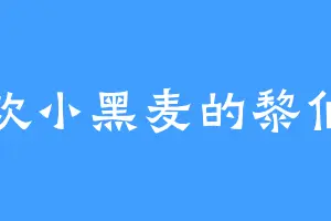 喜欢小黑麦的黎伯伯