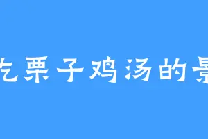 爱吃栗子鸡汤的景惜