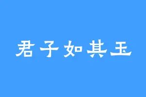 君子如其玉