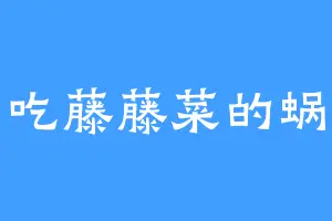 爱吃藤藤菜的蜗牛