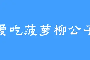 爱吃菠萝柳公子