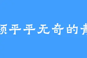 一颗平平无奇的青菜