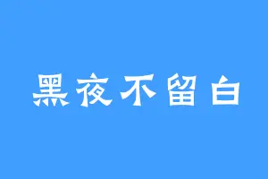 黑夜不留白