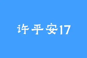 许平安17